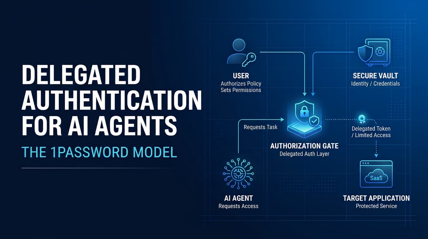 Delegated Authentication for AI Agents: The 1Password Model