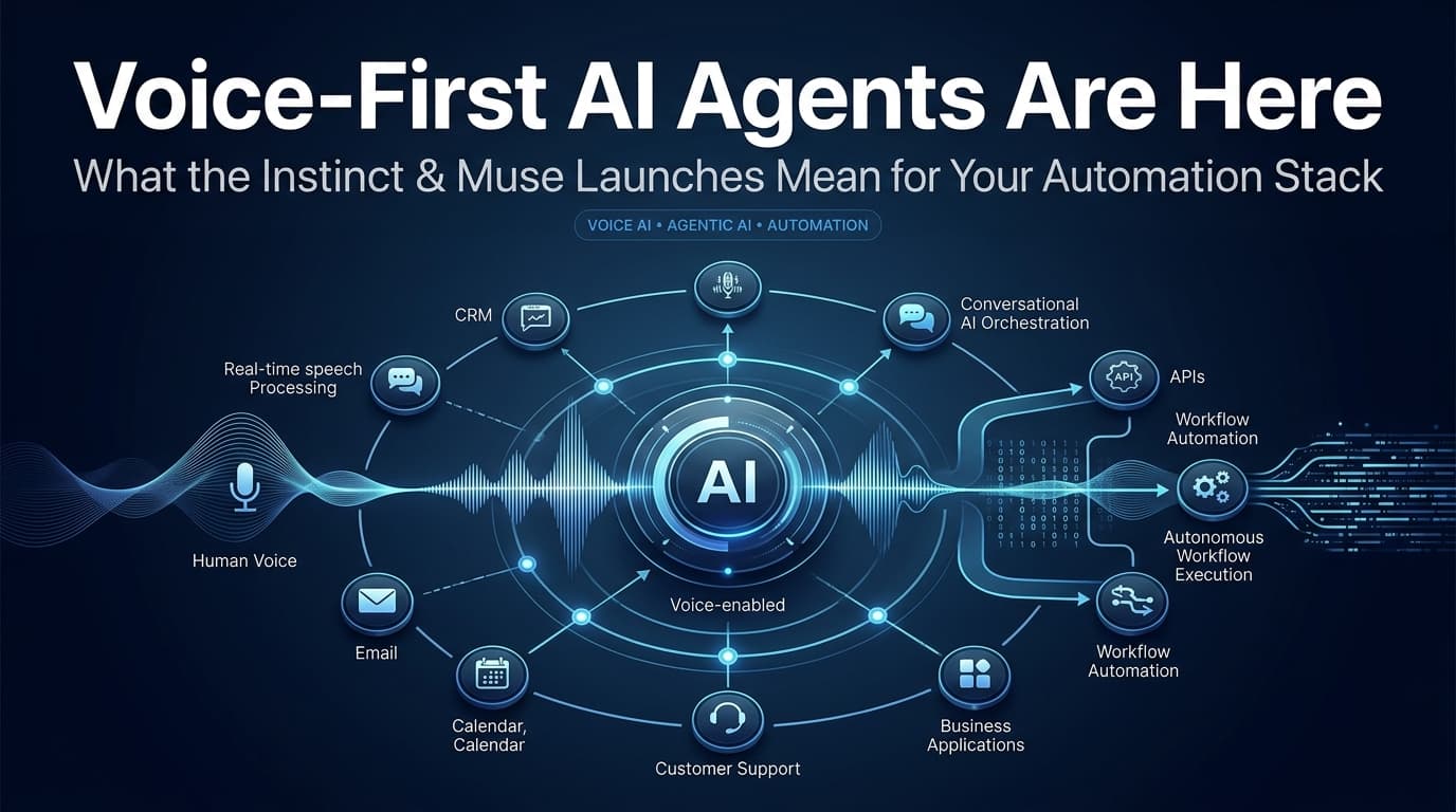 Voice-First AI Agents Are Here: What the Instinct & Muse Launches Mean for Your Automation Stack